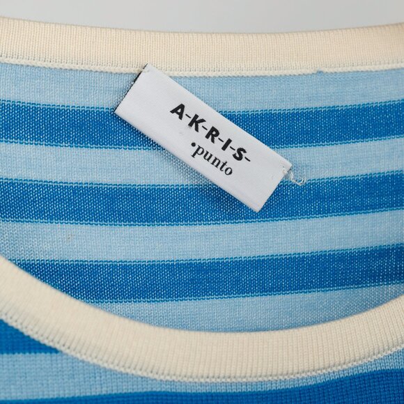 Akris Punto Blue Striped Wool Sweater - Picture 7 of 9